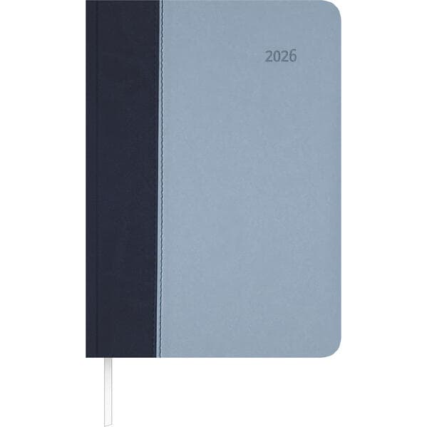Zettler Buchkalender Premium Air blau-azur A5 2026 - eleganter Tageskalender mit Tucson-Einband, 1 Tag pro Seite, Monats- & Jahresübersicht, Monatsregister, FSC-zertifiziert, Leseband & Extras