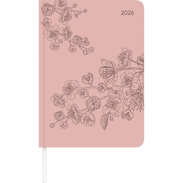 Lady Journal Grande Deluxe Salmon 2026 - Taschen-Kalender A5 (15x21 cm) - Tucson Einband - mit Motivprägung - Weekly - 128 Seiten - Alpha Edition