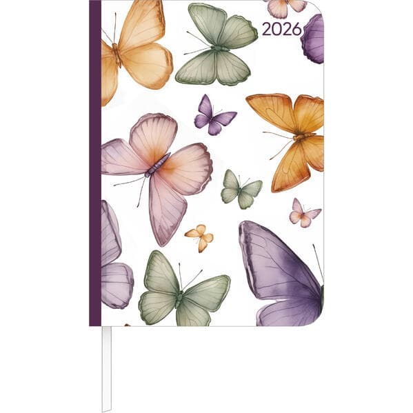 Lady Journal Butterfly 2026 - Schmetterling - Taschenkalender A6 (10,7x15,2 cm) - Weekly - 192 Seiten - Notiz-Buch - Termin-Planer - Alpha Edition
