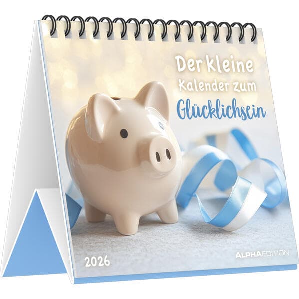 Der kleine Glücks Kalender - Tischaufstellkalender mit 12 Glücksbotschaften im Format 14 x 12