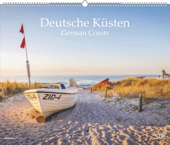 Deutsche Küsten 2026 - Bildkalender XXL 60x50 cm - hochwertiger Wandkalender im Querformat - Landschaftskalender - Wandplaner