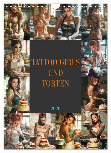 Tattoo Girls und Torten (Wandkalender 2026 DIN A4 hoch), CALVENDO Monatskalender