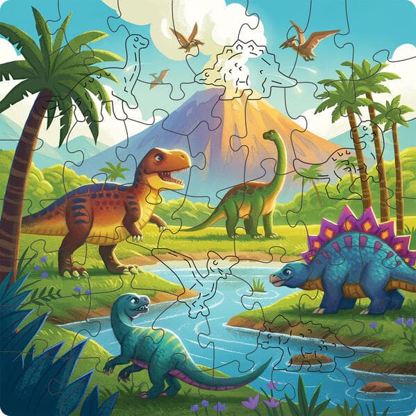 Kinderpuzzle 44 Teile - Dinosaurier Welt