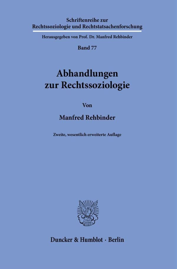 Abhandlungen zur Rechtssoziologie