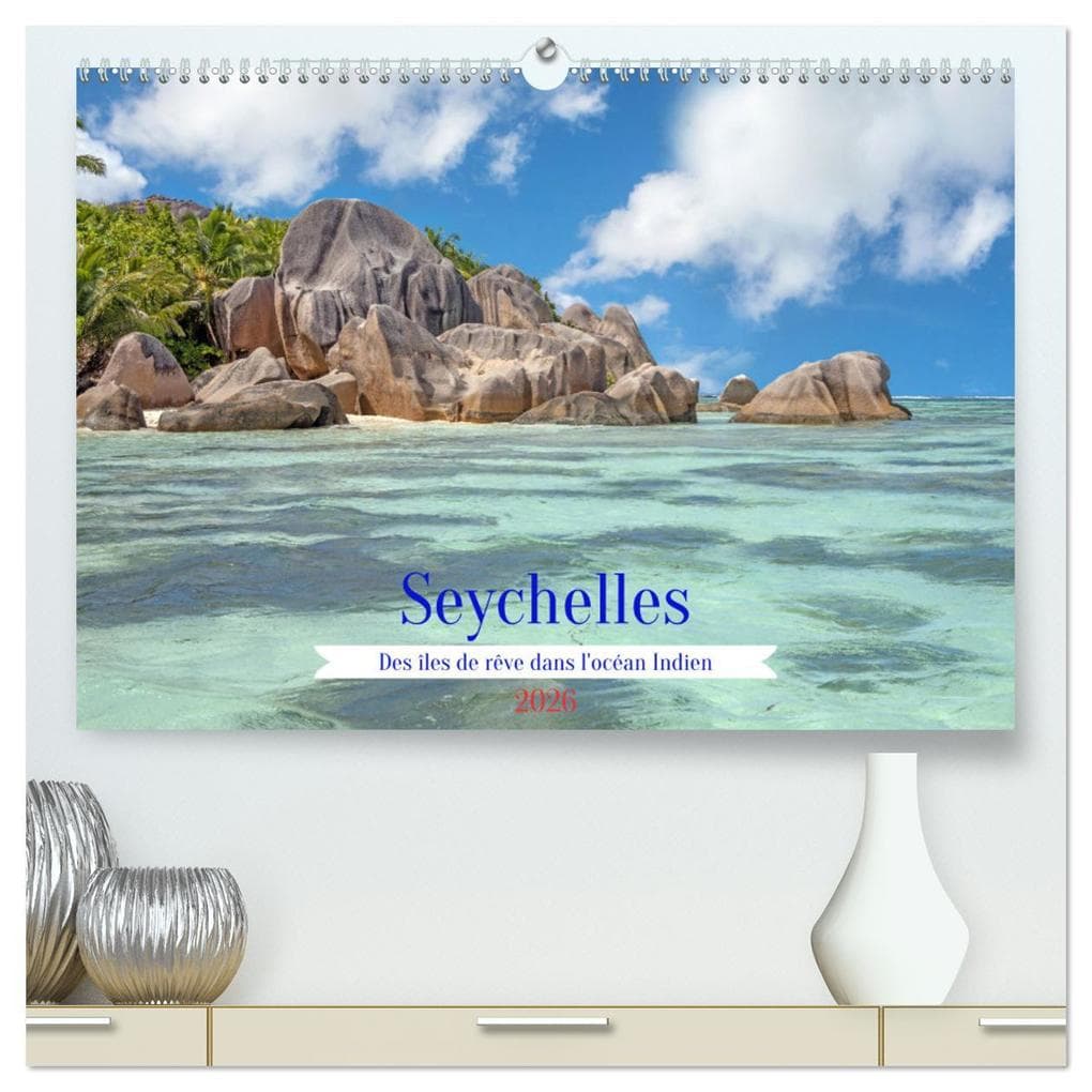 Seychelles - Des îles de rêve dans l'océan Indien (Calendrier mural 2026 DIN A2 vertical) calendrier de bureau