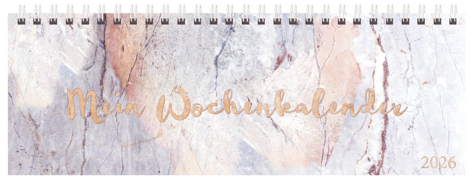 Tischquerkalender Marble 2026