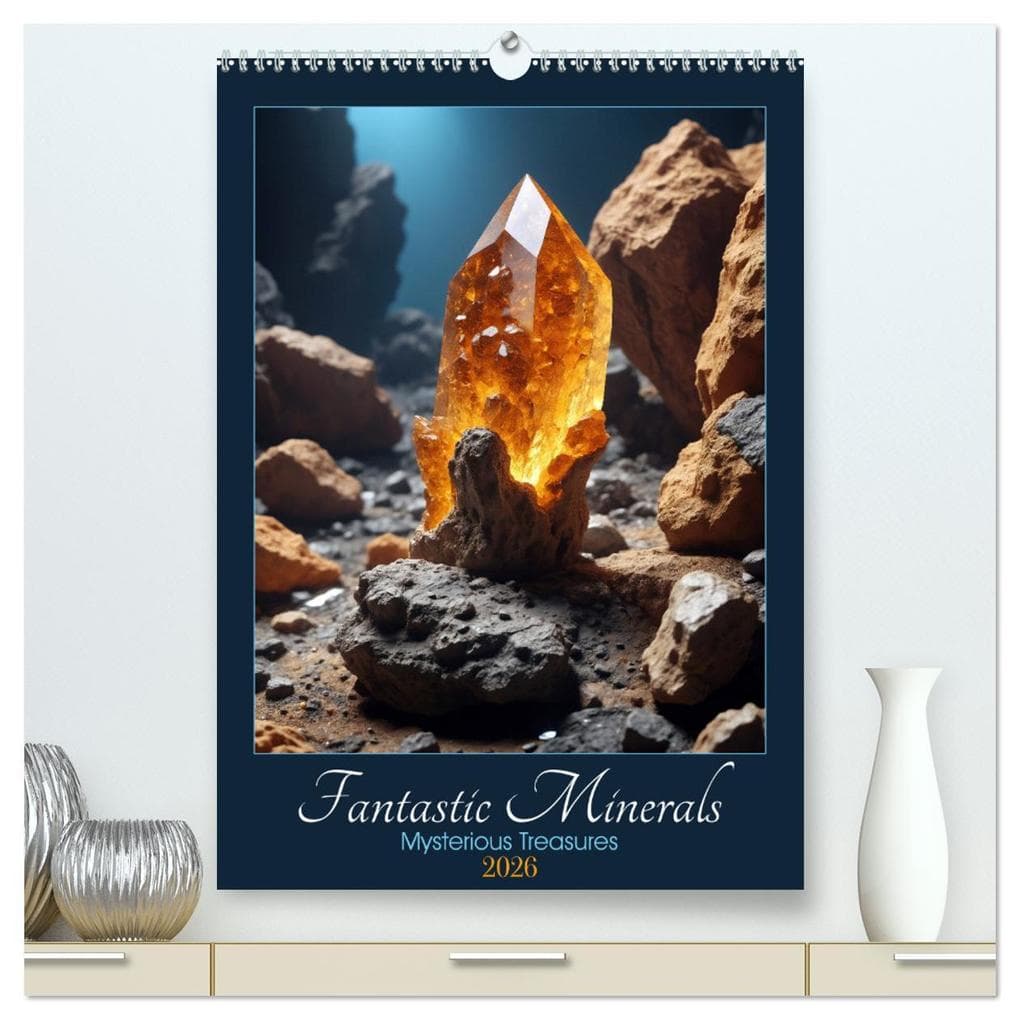 Fantastic Minerals - Mysterious Treasures (High Quality Premium Wall Calendar 2026 DIN A2 portrait),CALVENDO 12 Month Wall Calendar