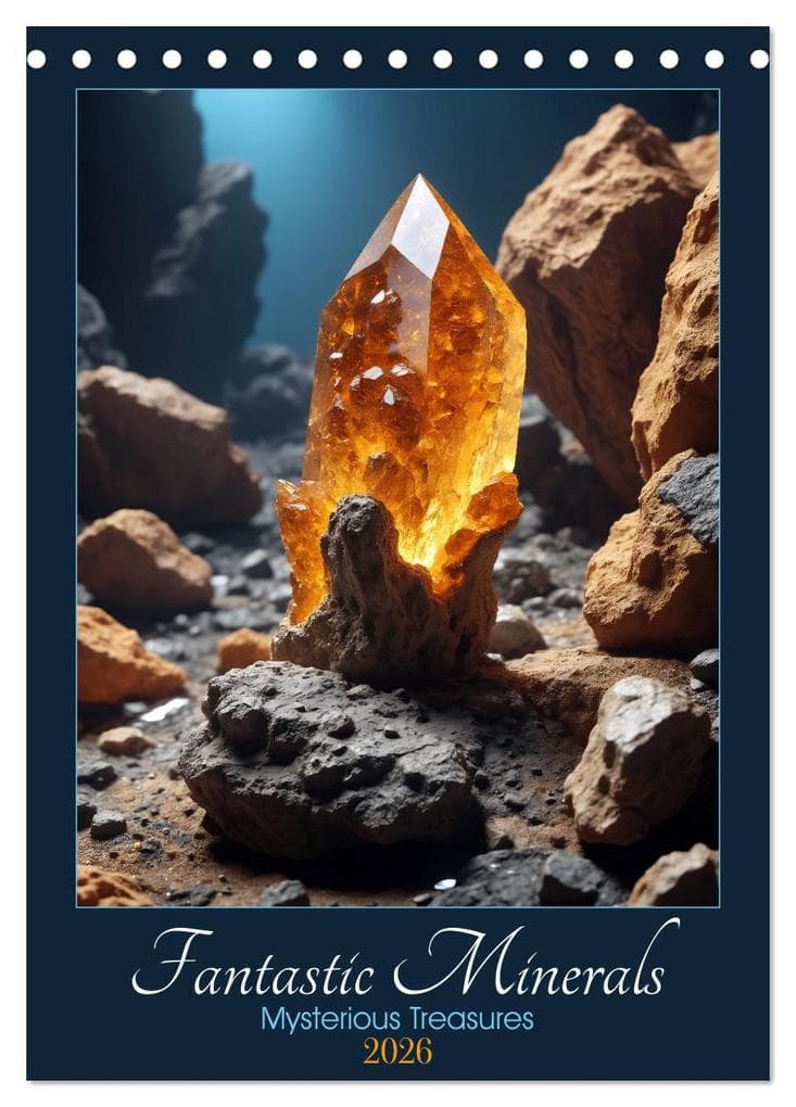 Fantastic Minerals - Mysterious Treasures (Desk Calendar 2026 DIN A5 portrait), CALVENDO 12 Month DeskCalendar