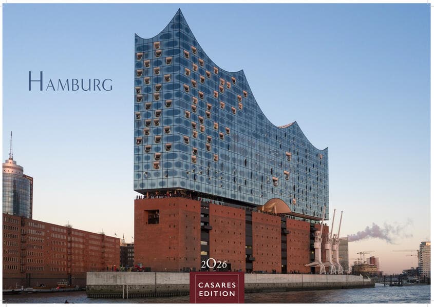 Kalender Hamburg 2026 35x50cm - in 12 ausdrucksstarken Bildern - maritime Atmosphäre, Skyline und norddeutsche Eleganz