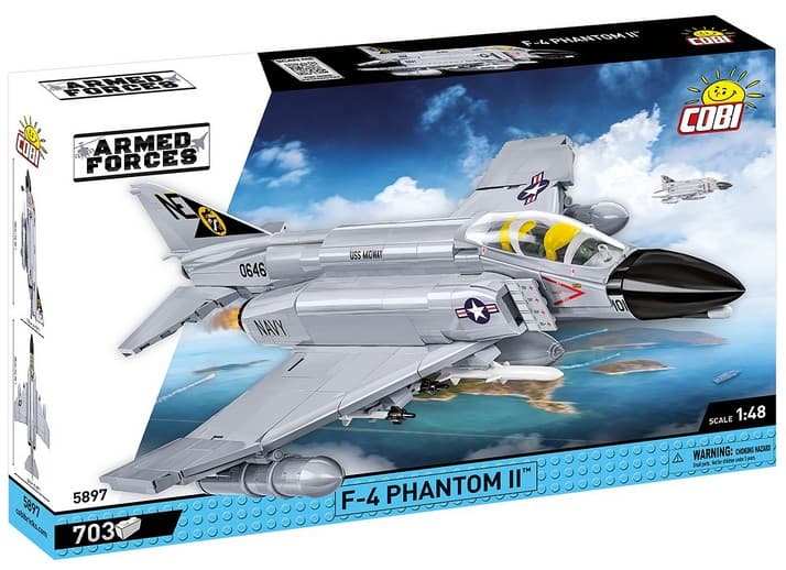 COBI Armed Forces 5897 - F-4 Phantom II USS Midway, Überschall-Mehrzweckjäger, Maßstab 1:48, Bausatz, 703 Teile