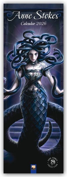 Anne Stokes - Slimline-Kalender 2026 - Original Flame Tree Publishing-Kalender Slimeline [Kalender]