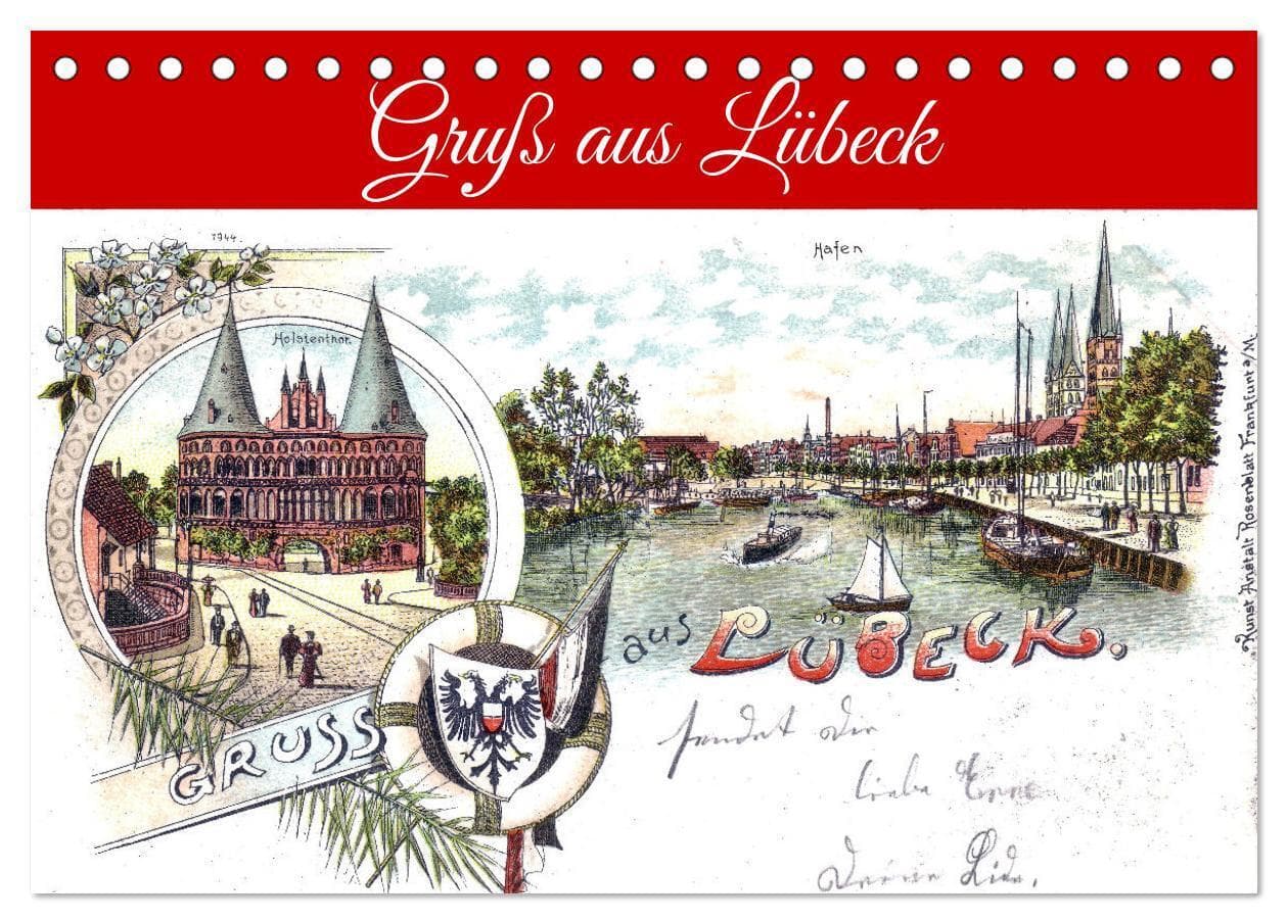Gruß aus Lübeck (Tischkalender 2026 DIN A5 quer), CALVENDO Monatskalender