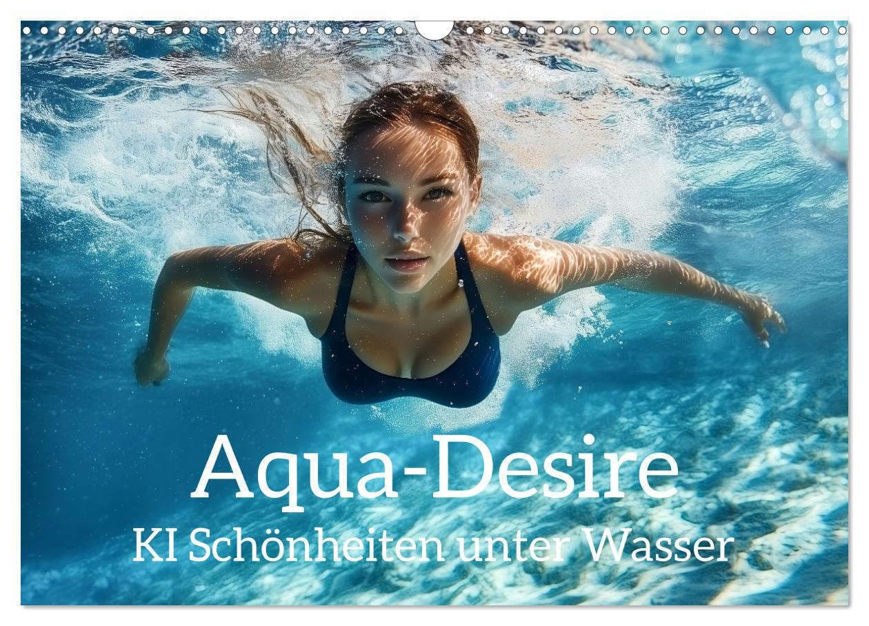 Aqua Desire - KI-Schönheiten unter Wasser (Wandkalender 2026 DIN A3 quer), CALVENDO Monatskalender