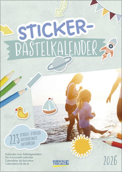 Foto-Malen-Basteln Bastelkalender mit Stickern 2026