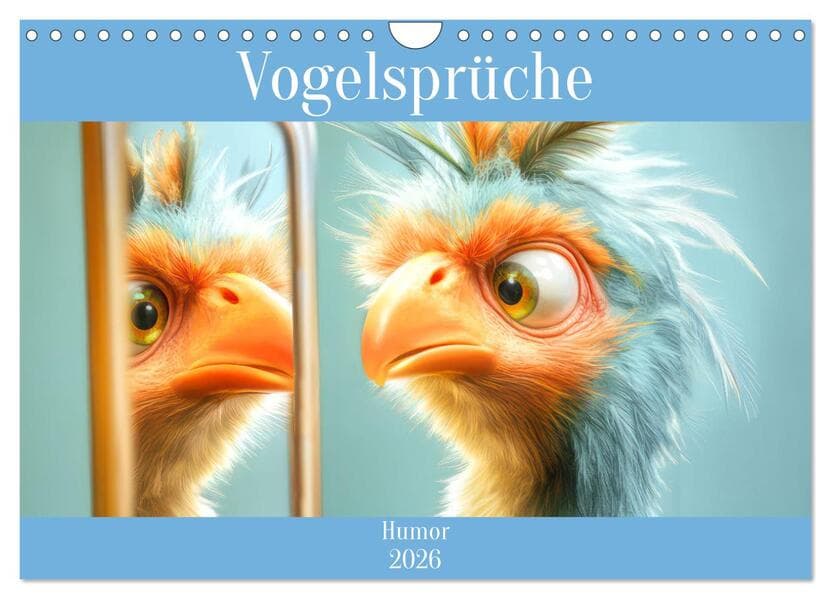 Vogelsprüche - Humor (Wandkalender 2026 DIN A4 quer), CALVENDO Monatskalender