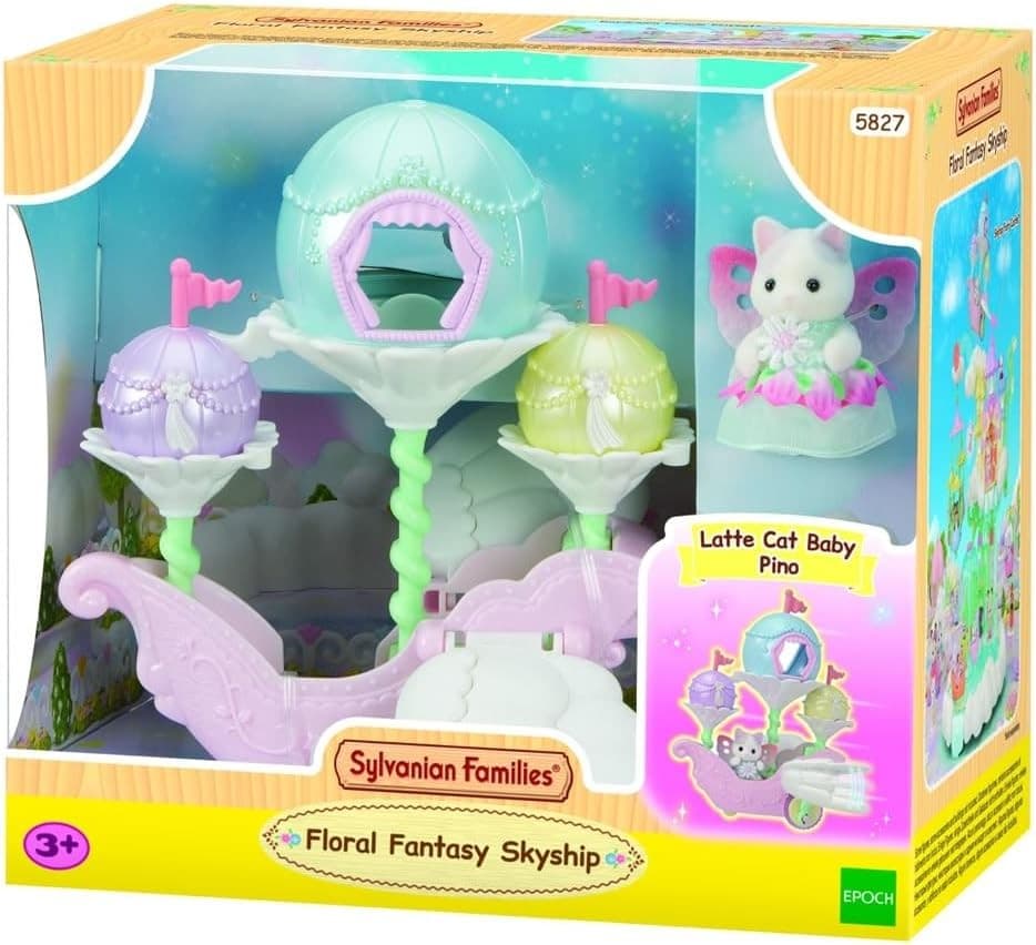 Sylvanian Families 5827 - Floral Fantasy Skyship, Magisches Ballonschiff mit Figur, Spielset
