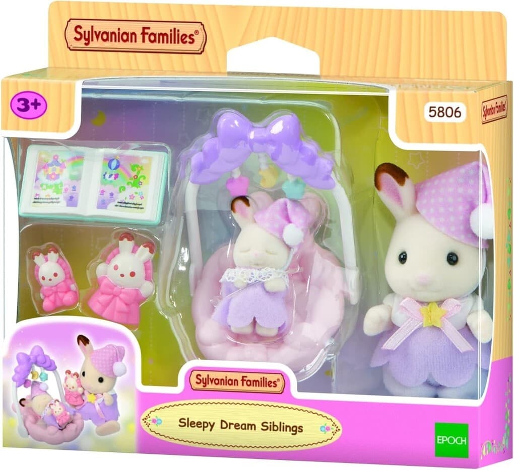 Sylvanian Families 5806 - Sleepy Dream Siblings, Schokoladenhasen Träumsüß Set, Spielset