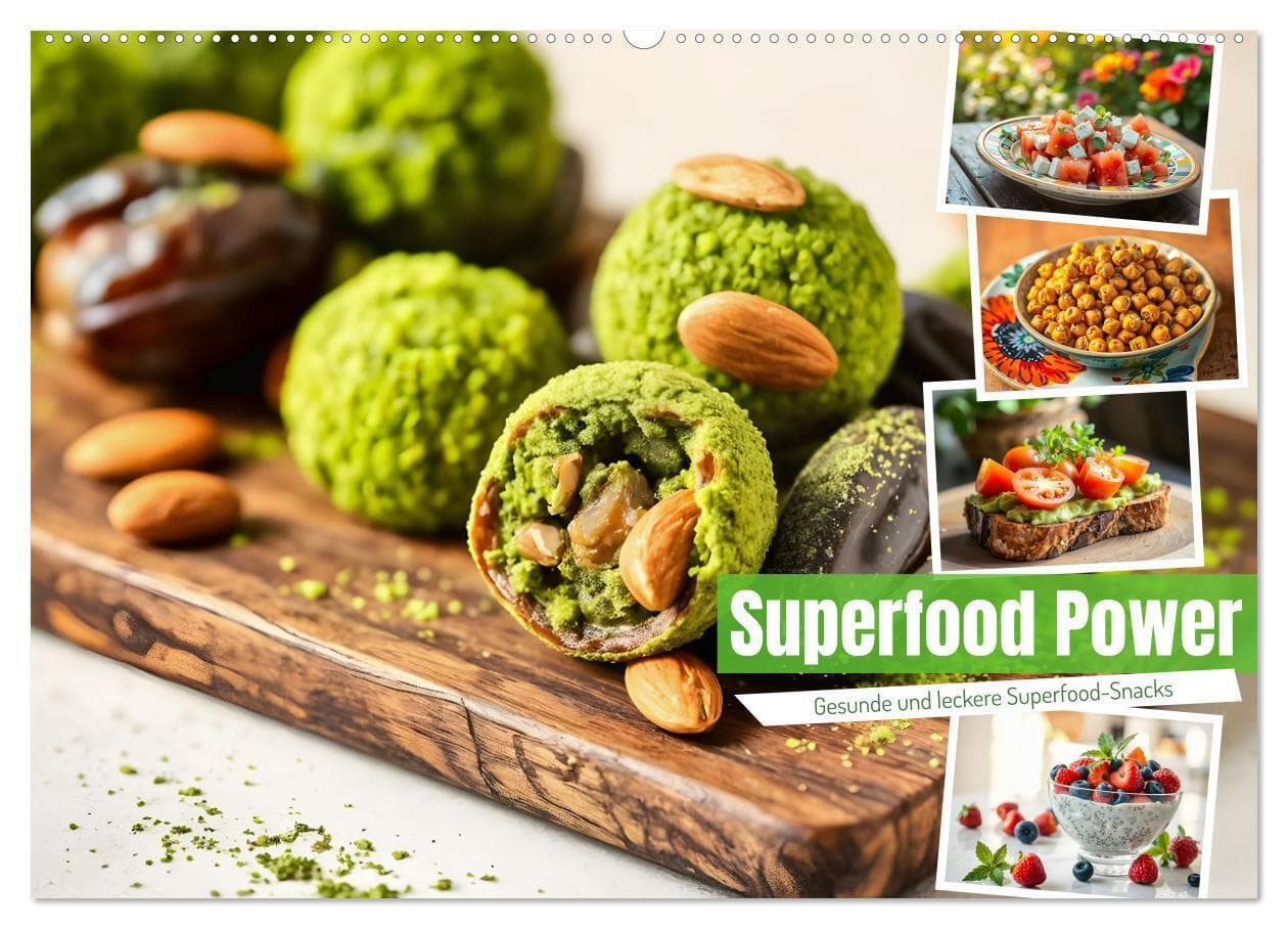Superfood Power - Gesunde und leckere Superfood-Snacks (Wandkalender 2026 DIN A2 quer), CALVENDO Monatskalender
