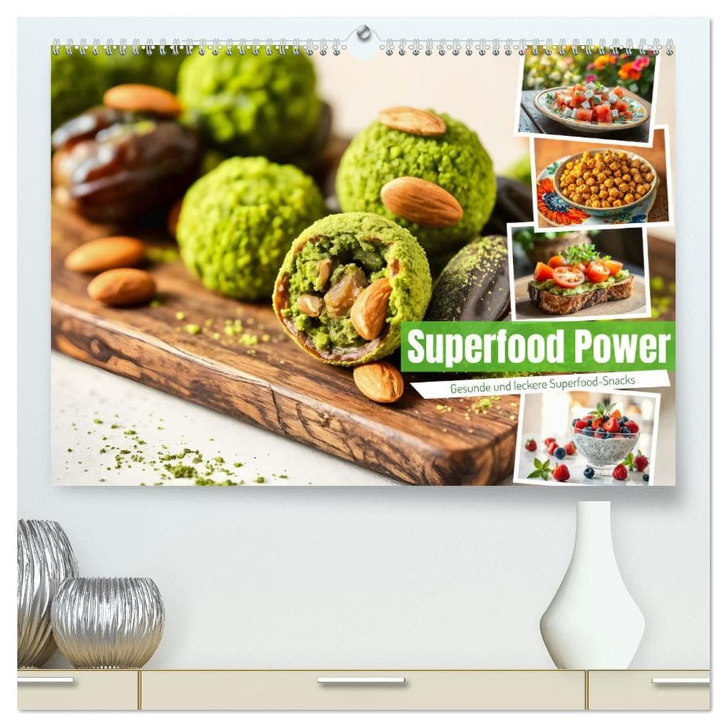 Superfood Power - Gesunde und leckere Superfood-Snacks (hochwertiger Premium Wandkalender 2026 DIN A2 quer), Kunstdruck in Hochglanz