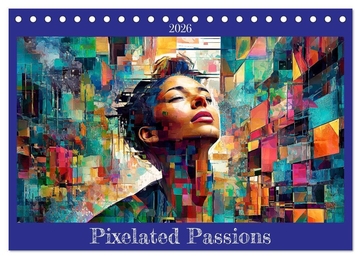 Pixelated Passions (Desk Calendar 2026 DIN A5 landscape), CALVENDO 12 Month DeskCalendar