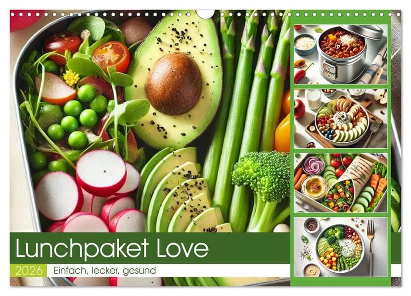 Lunchpaket Love - Einfach, lecker, gesund (Wandkalender 2026 DIN A3 quer), CALVENDO Monatskalender
