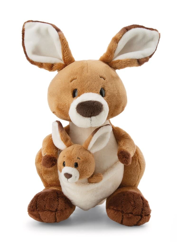 NICI 61716 - Känguru Kelly mit Kind, 25cm, stehend, Plüsch-Kuscheltier, Wild Friends, GREEN