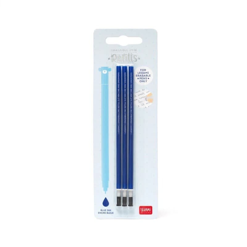 Legami Ersatzmine Ersatzmine für löschbare Gelstift, 3er Set, blau