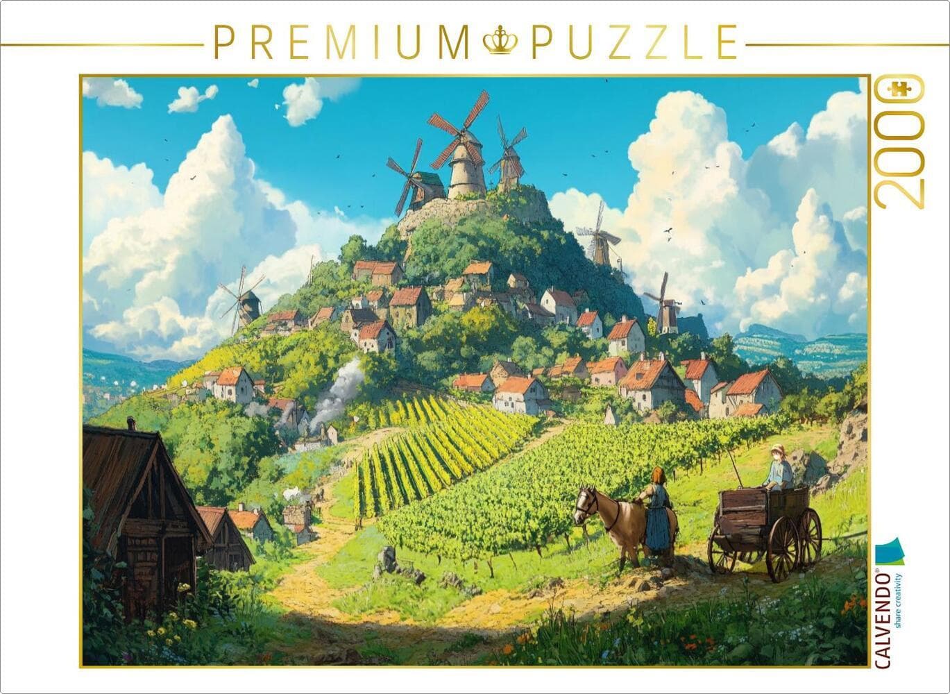 CALVENDO Puzzle Das Tal der Winde - Anime Landschaft | 2000 Teile Lege-Größe 90x67cm Foto-Puzzle für