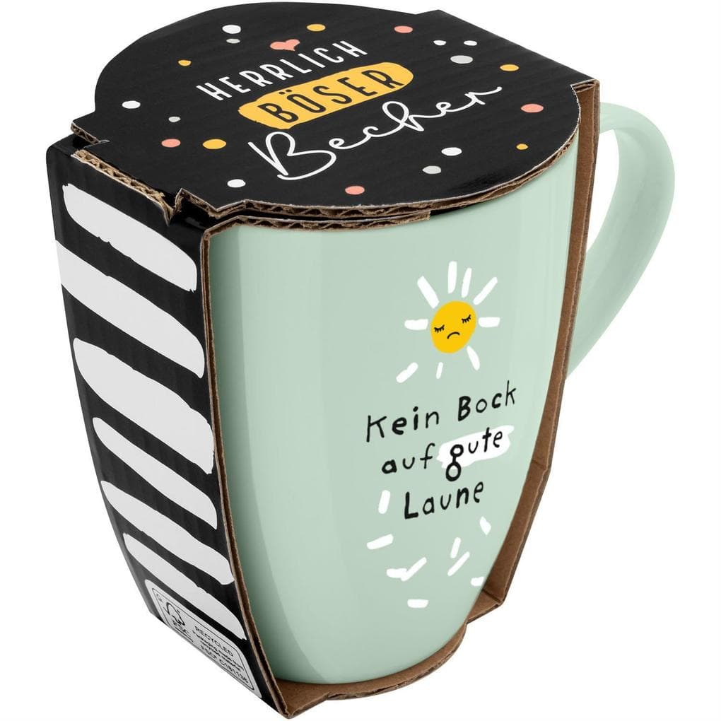 Tasse mit Motivdruck 'Kein Bock auf gute Laune', mit Banderole