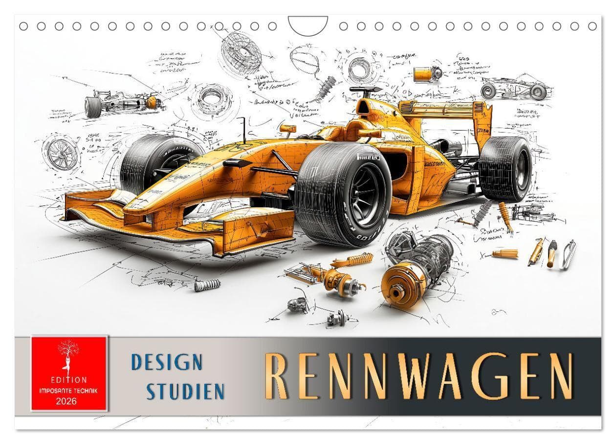 Rennwagen - Design Studien (Wandkalender 2026 DIN A4 quer), CALVENDO Monatskalender