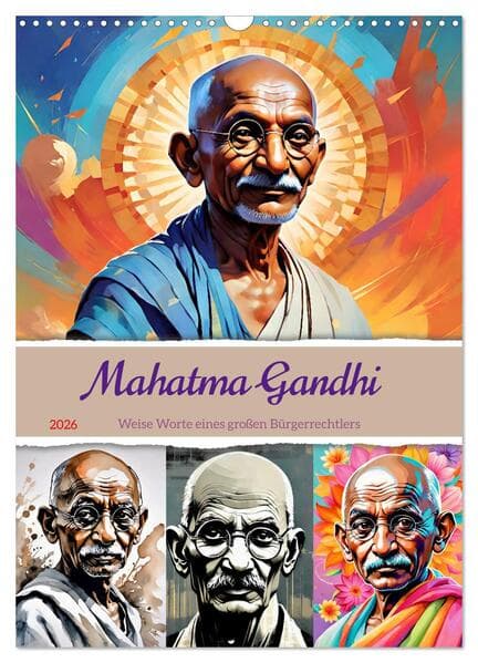 Mahatma Gandhi (Wandkalender 2026 DIN A3 hoch), CALVENDO Monatskalender