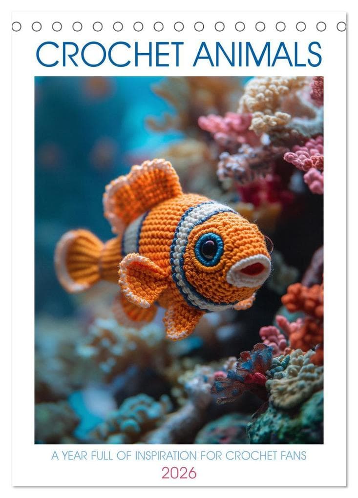 CROCHET ANIMALS (Desk Calendar 2026 DIN A5 portrait), CALVENDO 12 Month DeskCalendar