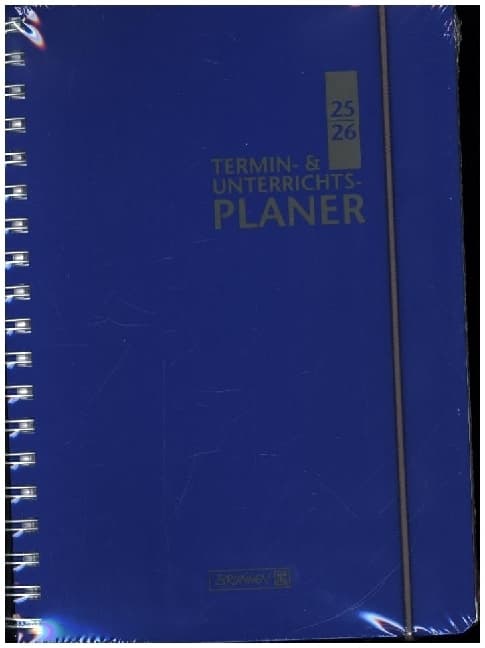 BRUNNEN Termin- & Unterrichtsplaner (2025/2026), 2 Seiten = 1 Woche, A5, 224 Seiten, Kunststoff-Einband Baladek, blau