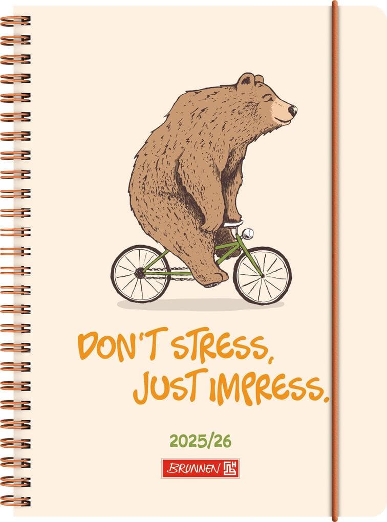BRUNNEN Schülerkalender (2025/2026) "Bear", 2 Seiten = 1 Woche, A5, 208 Seiten, PP-Umschlag, mehrfarbig