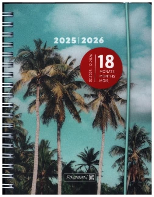 BRUNNEN Schülerkalender (2025/2026) "Tropical", 2 Seiten = 1 Woche, A6, 208 Seiten, PP-Umschlag, mehrfarbig