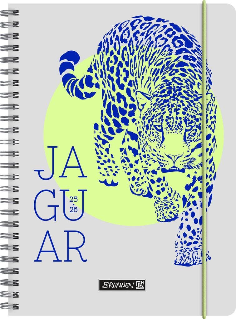 BRUNNEN Schülerkalender (2025/2026) "Jaguar", 2 Seiten = 1 Woche, A5, 208 Seiten, Papier-Einband