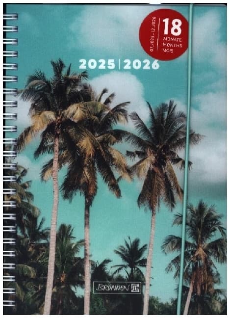 BRUNNEN Schülerkalender (2025/2026) "Tropical", 2 Seiten = 1 Woche, A5, 208 Seiten, PP-Umschlag, mehrfarbig