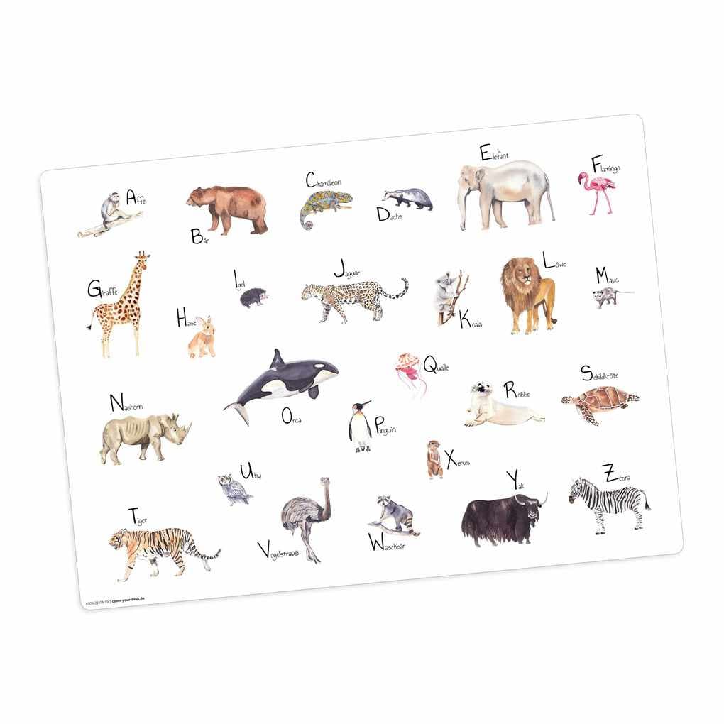 Tischsetmacher Tischset Tier ABC , aus hochwertigem Vinyl, 44 x 32 cm