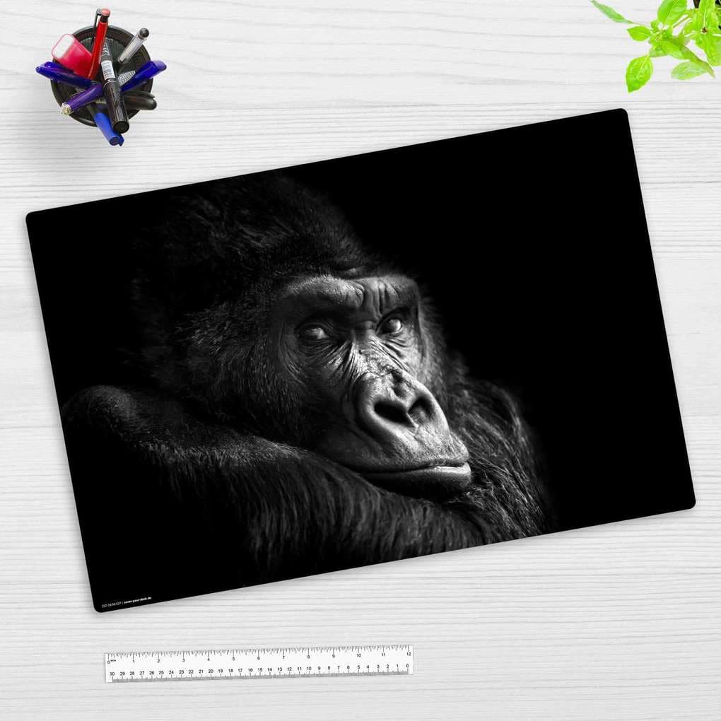 Cover-your-desk Schreibtischunterlage für Kinder Gorilla Portrait, aus hochwertigem Vinyl, 60 x 40 cm