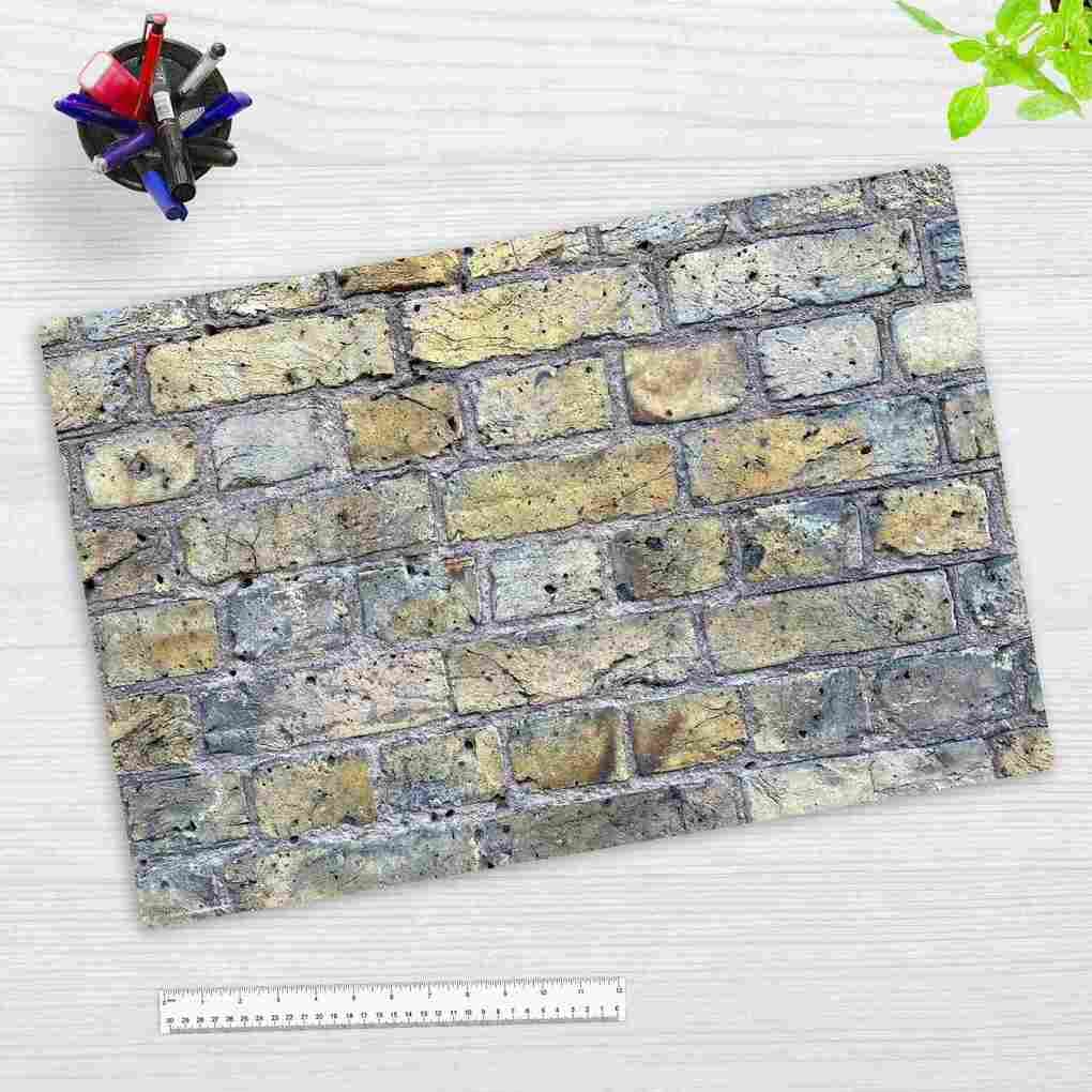 Cover-your-desk Schreibtischunterlage für Kinder und Erwachsene Mauerwerk grau-beige , aus hochwertigem Vinyl, 60 x 40 cm