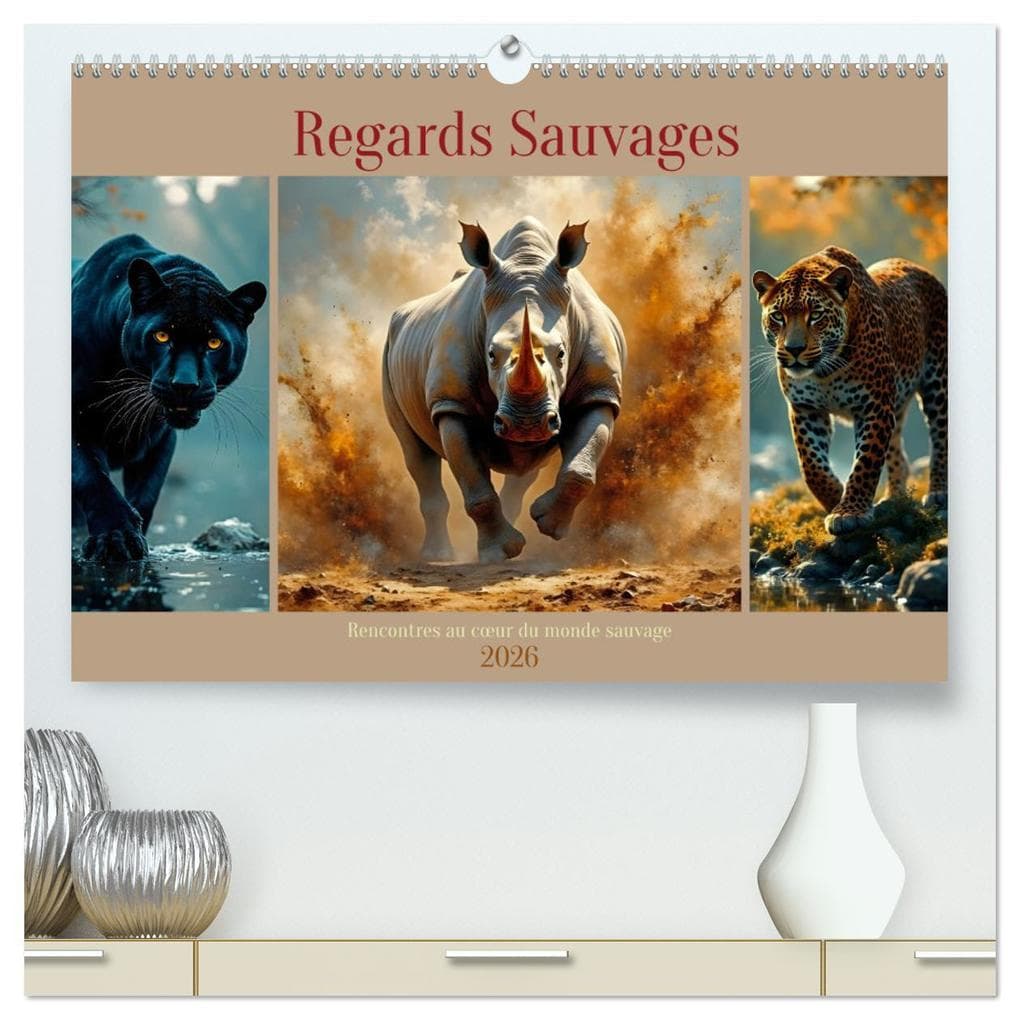 Regards Sauvages - Rencontres au cur du monde sauvage (Calendrier mural 2026 DIN A2 vertical) calendrier de bureau