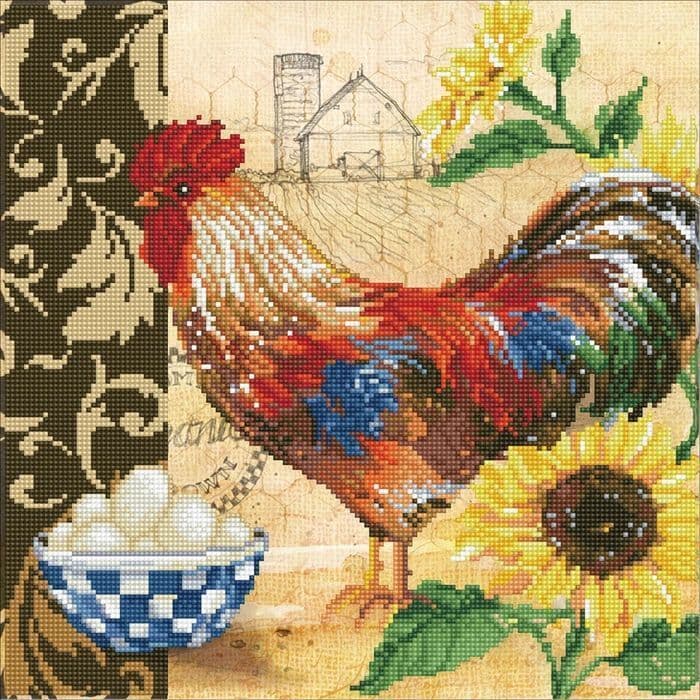 DIAMOND DOTZ - Diamond Painting Hahn auf dem Land