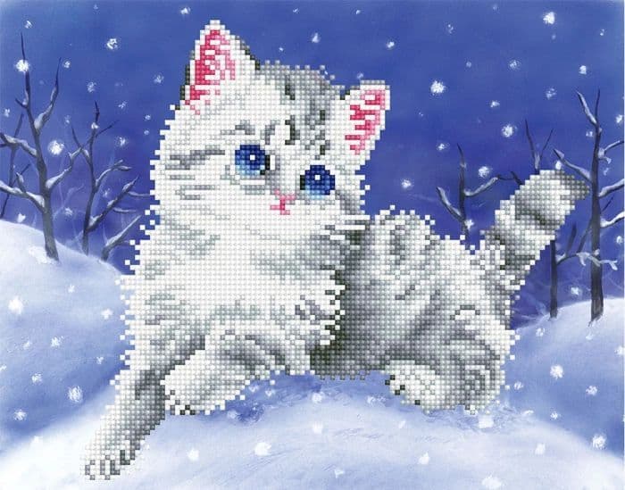 DIAMOND DOTZ - Diamond Painting Katze im Schnee