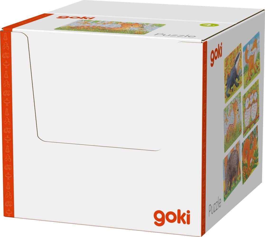 36 Stück Minipuzzle Waldtiere im Display