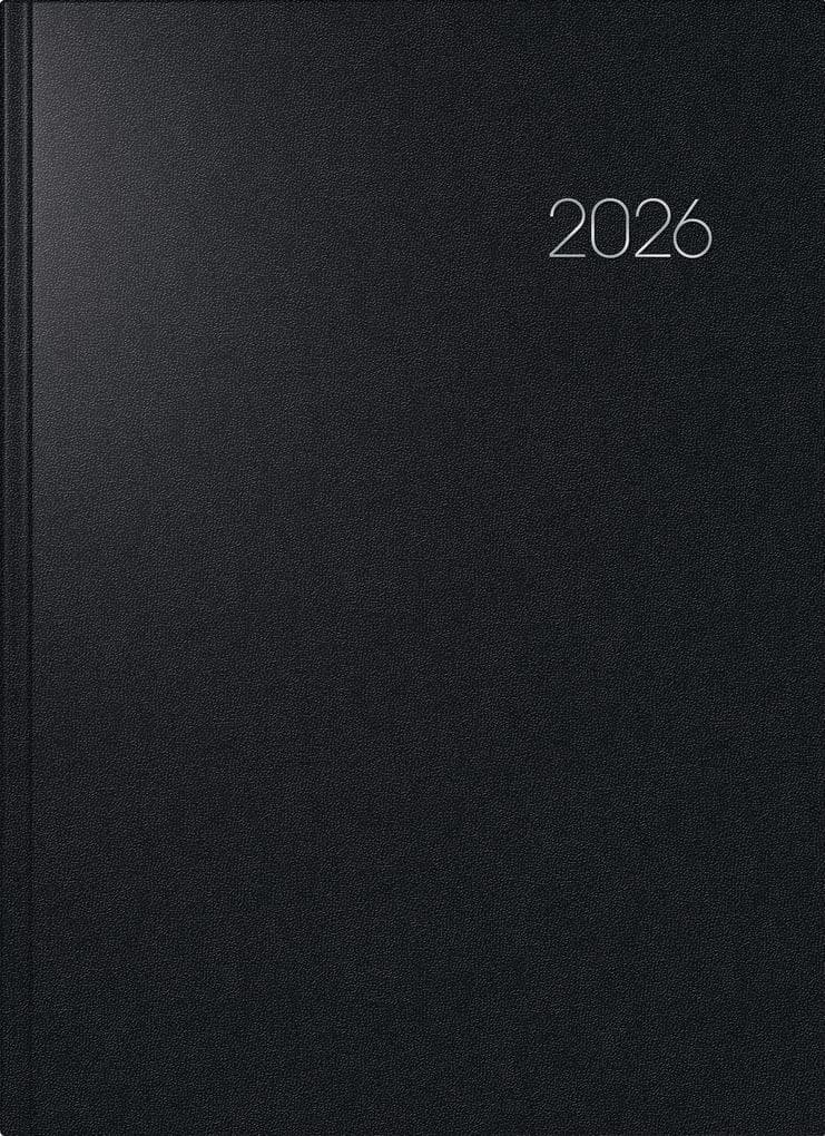 BRUNNEN 1078760906 | Buchkalender Mod. 787 2026 | A4, Kunststoff, schwarz