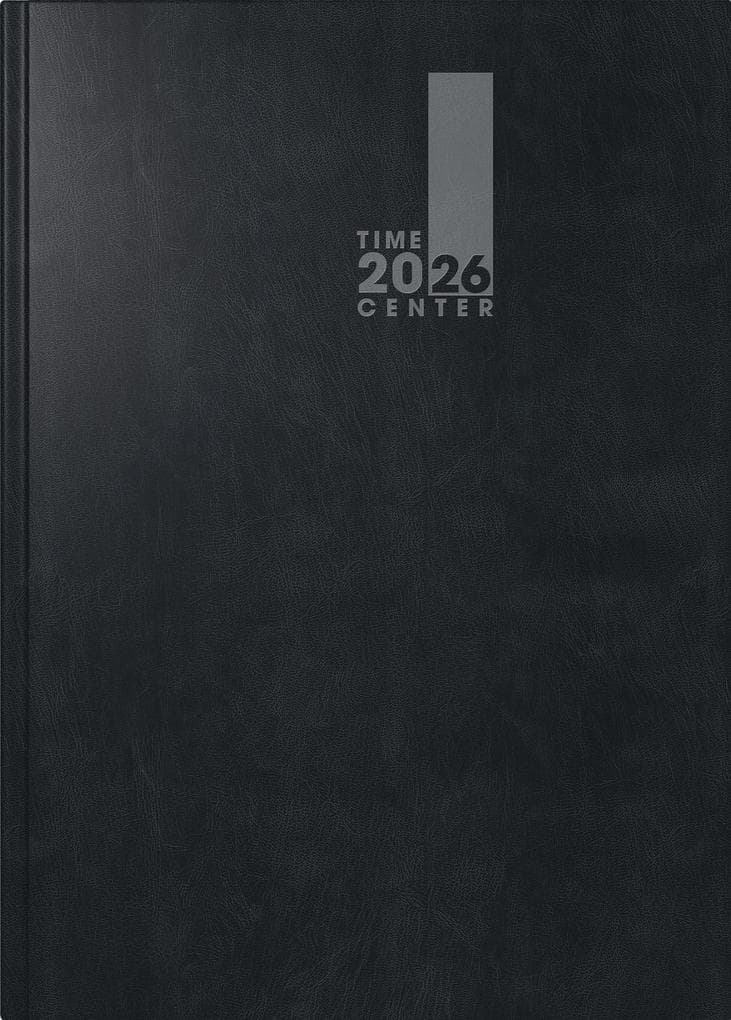 BRUNNEN 1072520906 | Buchkalender TimeCenter Mod. 725 2026 | A5, Kunststoff, schwarz