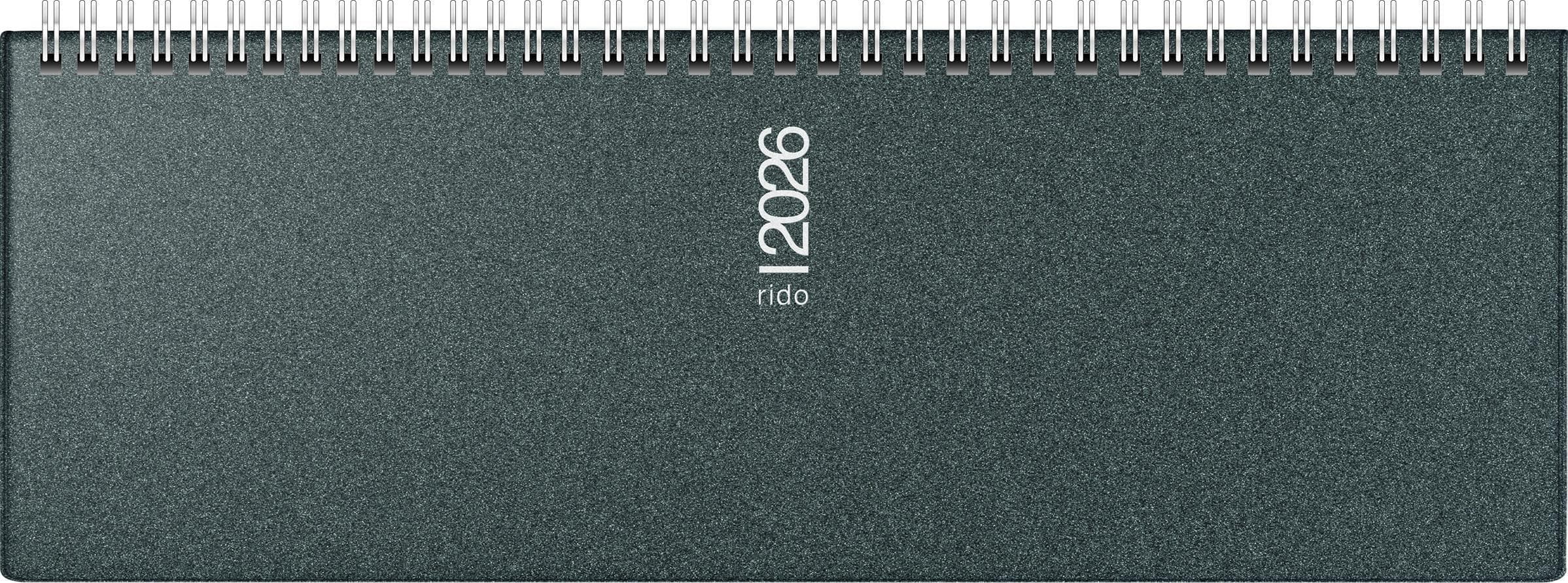 rido/idé 7036133906 | Querterminbuch Mod. septant 2026 | 305×105 mm, Kunststoff, grau