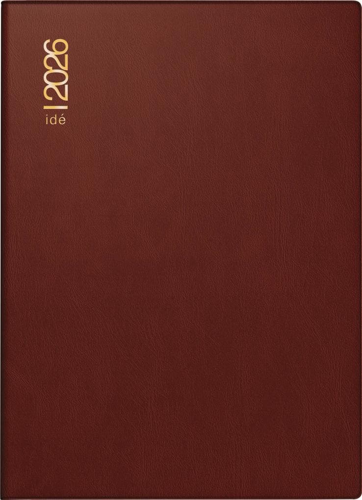 rido/idé 7013002296 | Taschenkalender Mod. perfect/Technik I 2026 | A6, Kunststoff, bordeaux