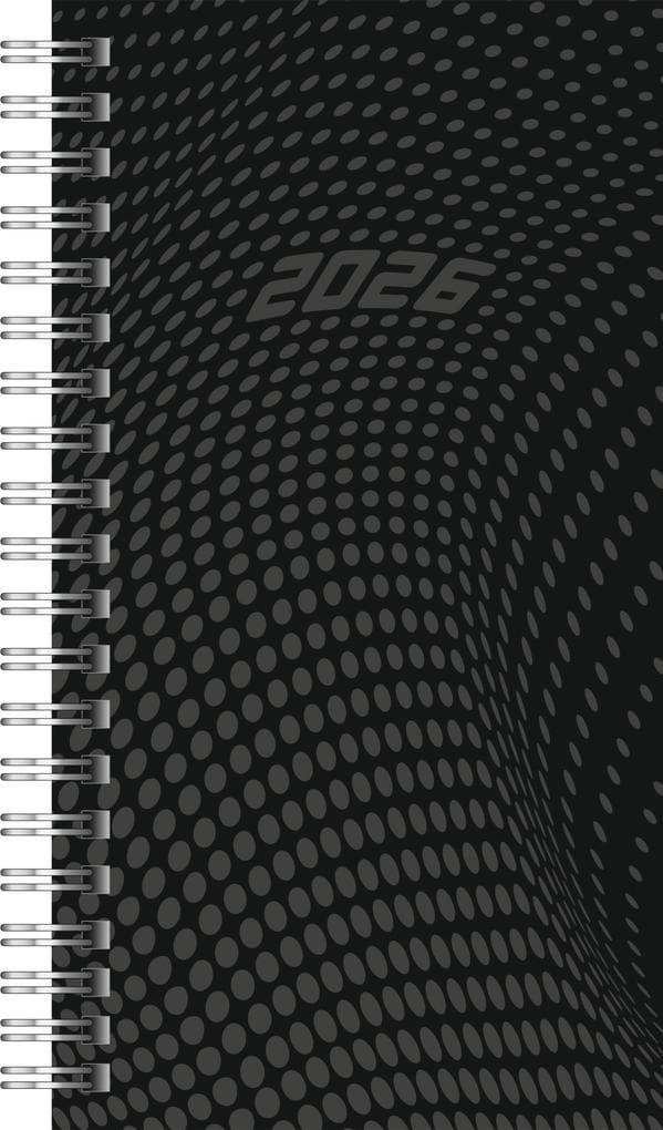 rido/idé 7014104906 | Taschenkalender Mod. Timing 2 2026 | A6, Kunststoff, schwarz