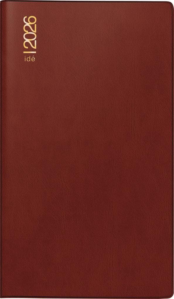 rido/idé 7012112296 | Taschenkalender Mod. TM 15 2026 | A6, Kunststoff, bordeaux